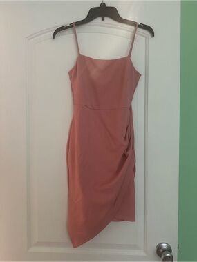 Sleeveless Spaghetti-Strap Midi Dress in Dusty Rose